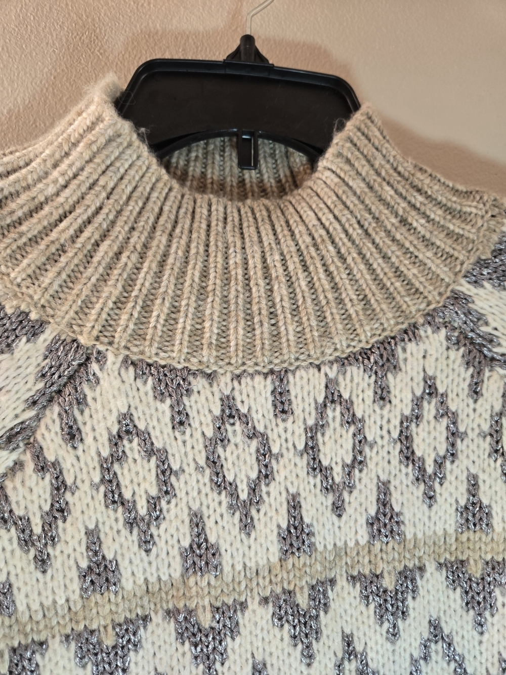 Lucky Brand Fair Isle Turtleneck Sweater in Beige and Cream - Picture 5 of 11